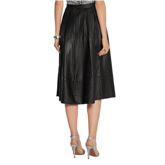 ‼️PRICE FIRM‼️ Tibi Pleated Leather Midi Skirt Size 8 - Picture 3 of 12